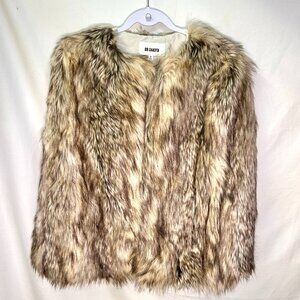 BB Dakota Brown & Cream Faux Fur Cape Small Mobwife
